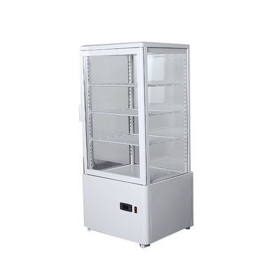 Convenience Store Vertical 4 Flat Glass Countertop Display Chiller